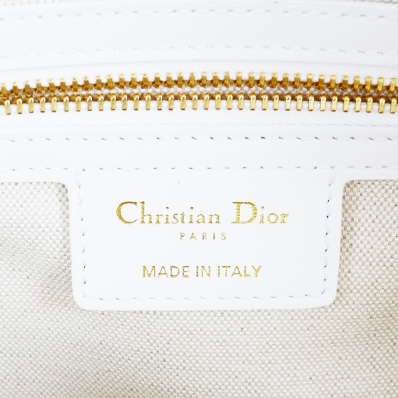 Dior Vibe Zip Bowling Bag - White with Gold Details NEW - Picture 8 of 11